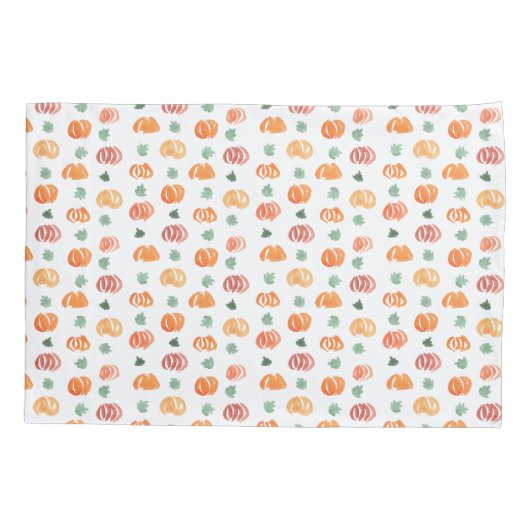 葉の標準サイズの枕カバーが付いているカボチャ 枕カバー (裏面)