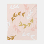 葉の模様4 フリースブランケット (正面)