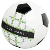 葉の模様、緑の葉、あなたの名前 サッカーボール (3/4)
