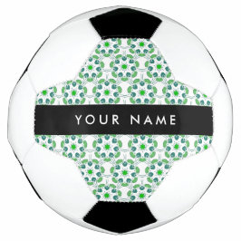 葉の模様、緑の葉、あなたの名前 サッカーボール