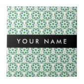 葉の模様, 緑の葉, あなたの名前 タイル (正面)