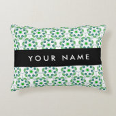 葉の模様、緑葉の、名前 アクセントクッション (正面)