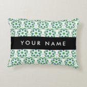 葉の模様、緑葉の、名前 アクセントクッション (裏面)