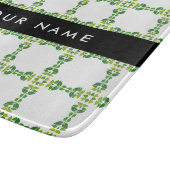 葉の模様、緑葉の、名前 カッティングボード (角)