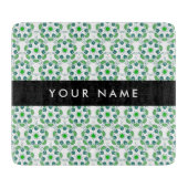 葉の模様、緑葉の、名前 カッティングボード (正面)