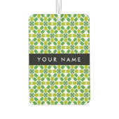 葉の模様、緑葉の、名前 カーエアーフレッシュナー (裏面)