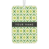 葉の模様、緑葉の、名前 カーエアーフレッシュナー (裏面)