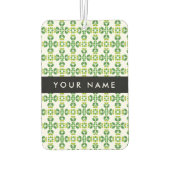 葉の模様、緑葉の、名前 カーエアーフレッシュナー (裏面)