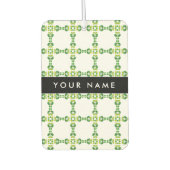 葉の模様、緑葉の、名前 カーエアーフレッシュナー (正面)