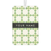 葉の模様、緑葉の、名前 カーエアーフレッシュナー (裏面)