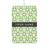 葉の模様、緑葉の、名前 カーエアーフレッシュナー (正面)