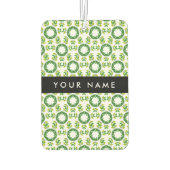 葉の模様、緑葉の、名前 カーエアーフレッシュナー (裏面)