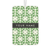 葉の模様、緑葉の、名前 カーエアーフレッシュナー (裏面)