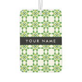 葉の模様、緑葉の、名前 カーエアーフレッシュナー (裏面)