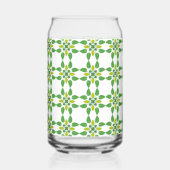 葉の模様、緑葉の、名前 ガラス缶 (裏面)