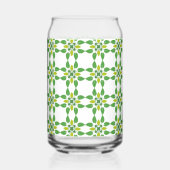 葉の模様、緑葉の、名前 ガラス缶 (左)