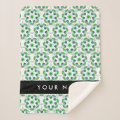 葉の模様、緑葉の、名前 シェルパブランケット (正面)