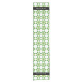 葉の模様、緑葉の、名前 ショートテーブルランナー (正面)