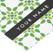 葉の模様、緑葉の、名前 ショートテーブルランナー (コーナー)