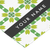 葉の模様、緑葉の、名前 ショートテーブルランナー (コーナー)