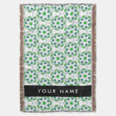 葉の模様、緑葉の、名前 スローブランケット (正面縦)