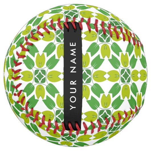 葉の模様、緑葉の、名前 ソフトボール (正面左)