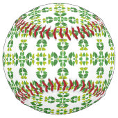 葉の模様、緑葉の、名前 ソフトボール (正面)