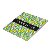 葉の模様、緑葉の、名前 タイル (側面)