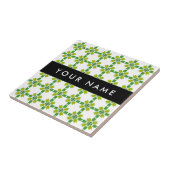 葉の模様、緑葉の、名前 タイル (側面)