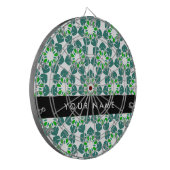 葉の模様、緑葉の、名前 ダーツボード (正面左)