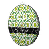 葉の模様、緑葉の、名前 ダーツボード (正面右)