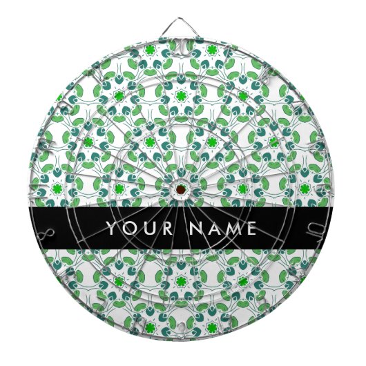 葉の模様、緑葉の、名前 ダーツボード (正面)