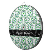 葉の模様、緑葉の、名前 ダーツボード (正面右)