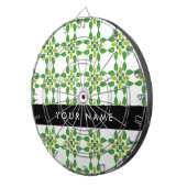 葉の模様、緑葉の、名前 ダーツボード (正面右)