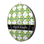 葉の模様、緑葉の、名前 ダーツボード (正面右)