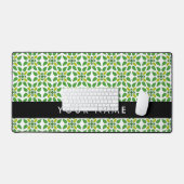 葉の模様、緑葉の、名前 デスクマット (キーボード&マウス)