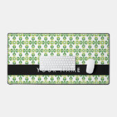 葉の模様、緑葉の、名前 デスクマット (キーボード&マウス)