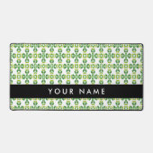 葉の模様、緑葉の、名前 デスクマット (正面)