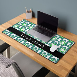 葉の模様、緑葉の、名前 デスクマット