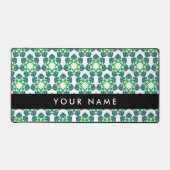 葉の模様、緑葉の、名前 デスクマット (正面)