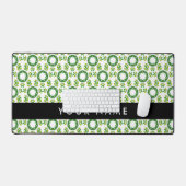 葉の模様、緑葉の、名前 デスクマット (キーボード&マウス)