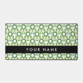 葉の模様、緑葉の、名前 デスクマット (正面)