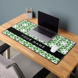 葉の模様、緑葉の、名前 デスクマット