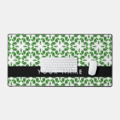 葉の模様、緑葉の、名前 デスクマット (キーボード&マウス)