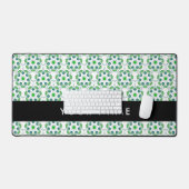 葉の模様、緑葉の、名前 デスクマット (キーボード&マウス)