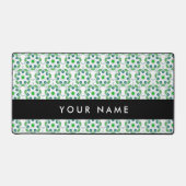 葉の模様、緑葉の、名前 デスクマット (正面)