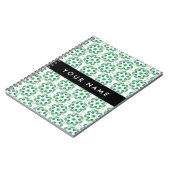 葉の模様、緑葉の、名前 ノートブック (左側)