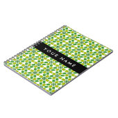 葉の模様、緑葉の、名前 ノートブック (左側)