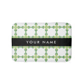 葉の模様、緑葉の、名前 バスマット (正面)