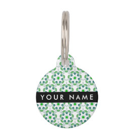 葉の模様、緑葉の、名前 ペット　ネームタグ